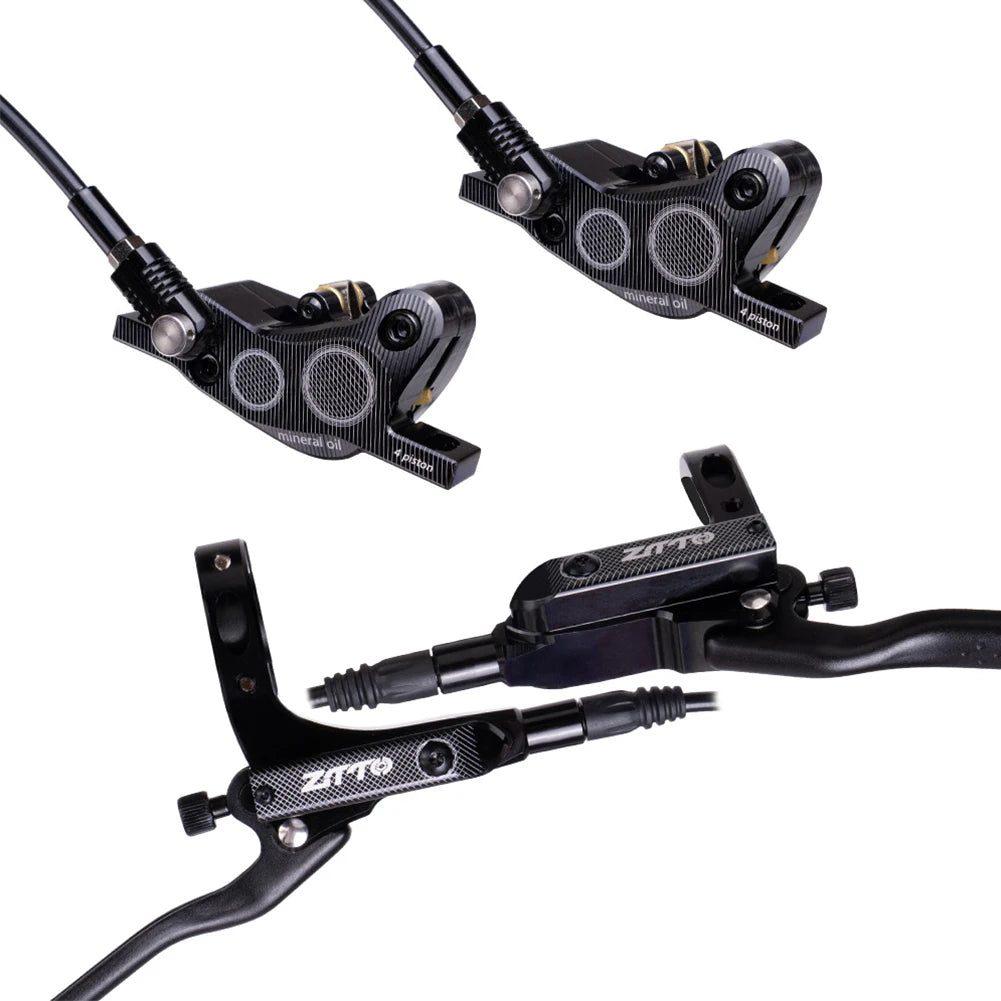 Bike Hydraulic Disc Brakes Set 4 Pistons 800/1450mm