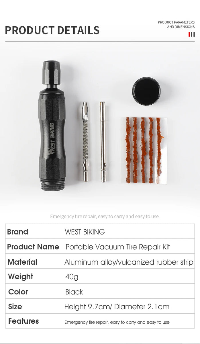 Tubeless Tire Repair Tool Kit
