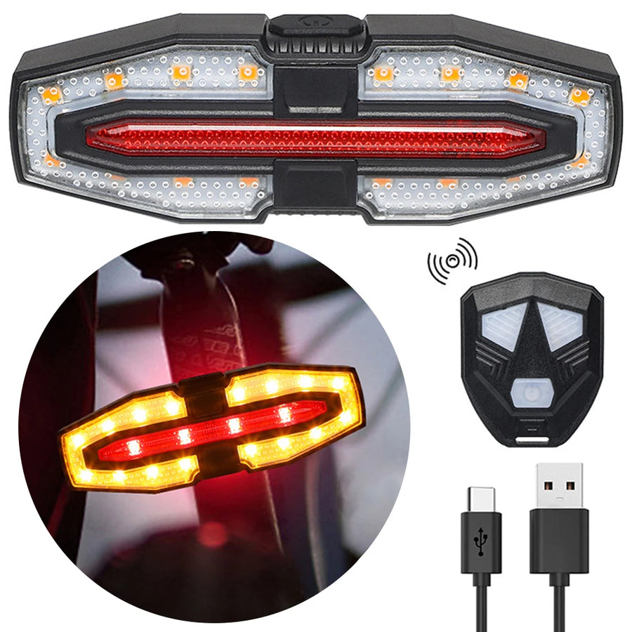 E-Bike Rechargeable Tail Light with Turn Signals