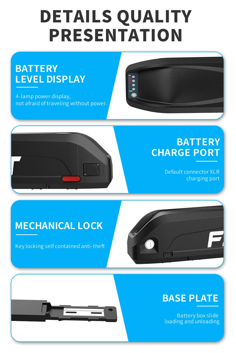High-Capacity Battery Pack 48V 20Ah Lithium-Ion Battery with USB Charging