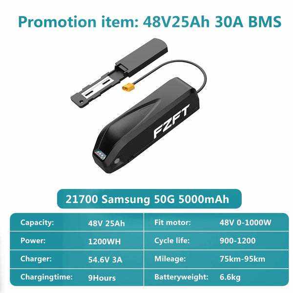 High-Capacity Battery Pack 48V 20Ah Lithium-Ion Battery with USB Charging