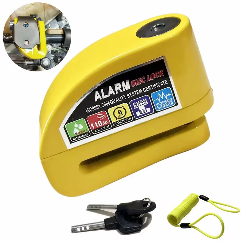 Motorcycle Bicycle Lock Alarm Protection Padlock